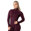 Relode Aura Seamless Zip Longsleeve - Fig Red-Naisten pitkähihaiset ja hupparit-Relode-S-Aminopörssi