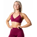Relode Hybrid Seamless Halterneck Sports Bra Red Plum-Naisten urheiluliivit-Relode-XS-Aminopörssi