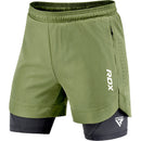 T16 2-in-1 Compression MMA Shorts GREEN/BLACK-MMA SHORTS-RDX-M-Aminopörssi