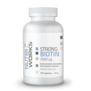 Strong Biotin 5500 µg, 120 vegekaps. 57 g-Biotiini-Metioniini-Sinkki-Nutri Works-Aminopörssi